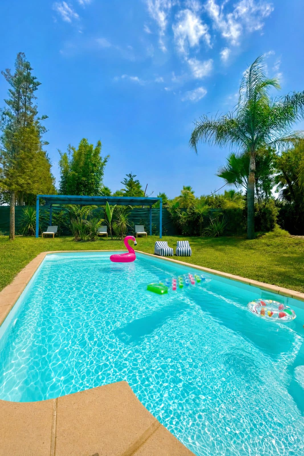 Piscine privée et palmiers